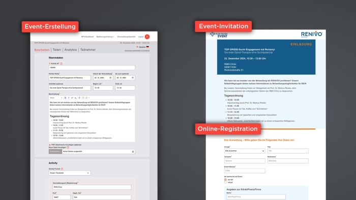Self-Service Event-Landingpage Generator für Reps und MSL